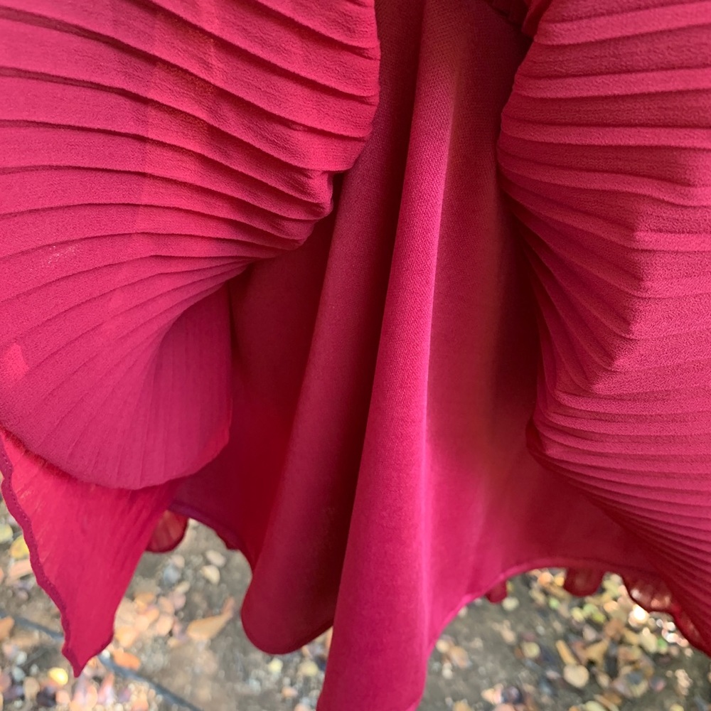 Lulu’s Burgundy Red Ruffle Layer Midi Dress - Picture 4 of 8